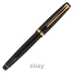 Pilot Falcon Fountain Pen in Black & Gold Soft Flexible Fine Point NEW in box