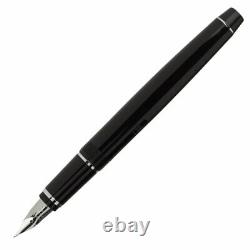 Pilot Falcon Fountain Pen in Black & Rhodium Soft Flexible Medium Point NEW