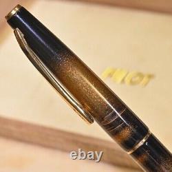 Pilot Fountain Pen Black Lacquer Gold Accents Maki-e kokkoukai Chiyama K18 Rare