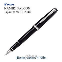 Pilot Namiki Falcon ELABO Fountain Pen Black Resin SEF, SF, SM, SB Nib (FE-18SR-B)