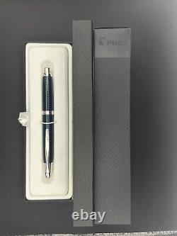 Pilot Vanishing Point Blue Carbonesque Fountain Pen 18kt Black Stub Nib