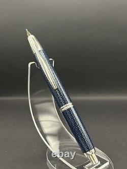 Pilot Vanishing Point Blue Carbonesque Fountain Pen 18kt Black Stub Nib