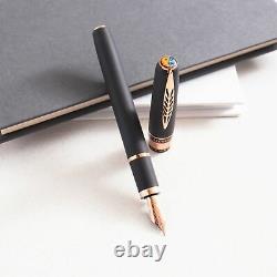 Pineider Alchemist Stromboli Black Fountain Pen Stainless Steel Nib