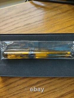 Pineider Avatar UR Demo Black Trim Amber Fountain Pen, Medium, New in Box