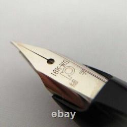 Platinum 18kwg Nibf Stripe Fountain Pen Silver Vintage Japan Made