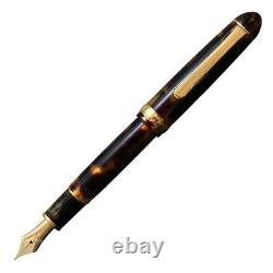 Platinum #3776 CELLULOID Fountain Pen TORTOISESHELL Broad Nib PTB-35000S#62-4