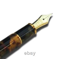 Platinum #3776 CELLULOID Fountain Pen TORTOISESHELL Broad Nib PTB-35000S#62-4