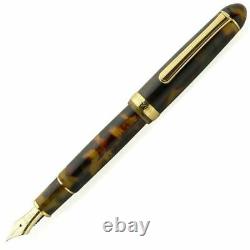 Platinum #3776 CELLULOID Fountain Pen TORTOISESHELL Fine Nib PTB-35000S#62-2