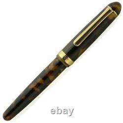 Platinum #3776 CELLULOID Fountain Pen TORTOISESHELL Fine Nib PTB-35000S#62-2