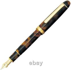 Platinum #3776 CENTURY Celluloid Tortoise Fountain Pen Broad Nib PTB-35000S#62-4