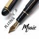 Platinum 3776 Century Black Gold Trim 14k Fountain Pen Music Nib