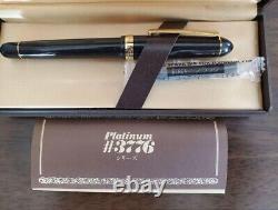 Platinum #3776 Century Fountain Pen Black Nib M Open-box Unused