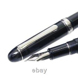 Platinum #3776 Century RHODIUM Fountain Pen Black Diamond EF Nib PNB-18000CR#7-1