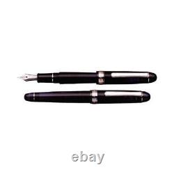 Platinum #3776 Century RHODIUM Fountain Pen Black Diamond EF Nib PNB-18000CR#7-1