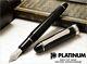 Platinum #3776 Century Rhodium Fountain Pen Black In Black Ms Nib Pnbm-25000r