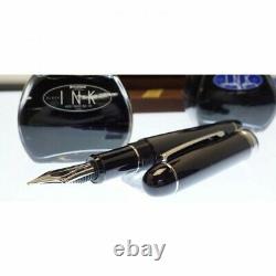 Platinum #3776 Century RHODIUM Fountain Pen Black in Black MS Nib PNBM-25000R
