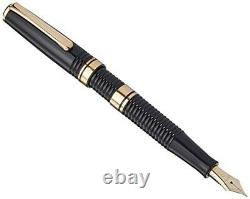 Platinum #3776 GATHERED Fountain Pen Black Fine Nib PTB-20000G#1-2