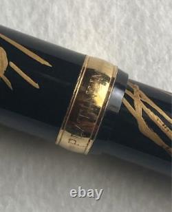 Platinum Kaga Hira Maki-e Urushi 18K Fountain Pen Ume Plum Pine F Nib Black used