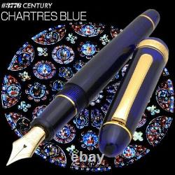 Platinum New #3776 CENTURY Fountain Pen Chartres Blue Broad Nib PNB-13000#51-4