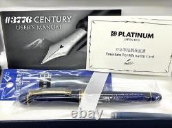 Platinum New #3776 CENTURY Fountain Pen Chartres Blue Medium Nib PNB-15000#51-3