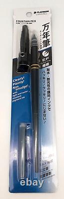 Platinum black fountain pen carbon ink ultra-fine DP-800S Pack#1-1 New FedEx #22