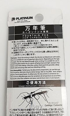 Platinum black fountain pen carbon ink ultra-fine DP-800S Pack#1-1 New FedEx #22