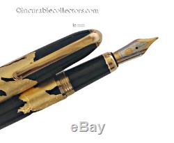 Precious Cartier Dandy Le 1847 Gold Foils Black Lacquer Fountain Pen