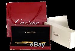 Precious Cartier Dandy Le 1847 Gold Foils Black Lacquer Fountain Pen