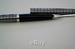 RARE ALL Cross-hatch PILOT ELite Fountain Pen 18K-750 Black Silver F