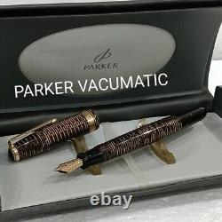 RARE Parker Vacumatic Fountain Pen Black NIB 14K Gold Vintage Original LH468