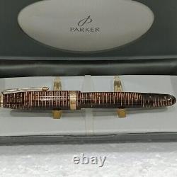 RARE Parker Vacumatic Fountain Pen Black NIB 14K Gold Vintage Original LH468