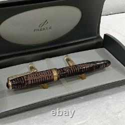 RARE Parker Vacumatic Fountain Pen Black NIB 14K Gold Vintage Original LH468