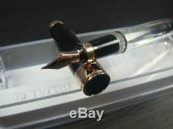 RARE TWSBI DIAMOND 580 Black & Rose Gold Fountain Pen Medium Nib BRAND NEW
