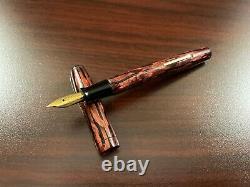 RARE VINTAGE 1940s WEAREVER LEVER FILL BLACK/GOLD STRIATED FOUNTAIN PEN