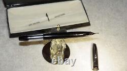 RESTORED VINTAGE SHEAFFER PFM II FOUNTAIN PEN IN BLACK & PdAg Medium NIB