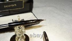 RESTORED VINTAGE SHEAFFER PFM II FOUNTAIN PEN IN BLACK & PdAg Medium NIB