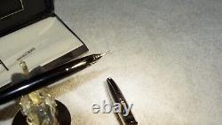 RESTORED VINTAGE SHEAFFER PFM II FOUNTAIN PEN IN BLACK & PdAg Medium NIB