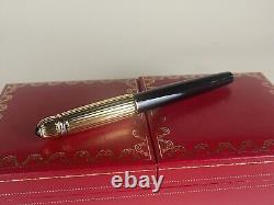 Rare Cartier Pasha de Cartier Gold & Black Lacquer Ltd Ed Fountain Pen with Box