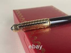 Rare Cartier Pasha de Cartier Gold & Black Lacquer Ltd Ed Fountain Pen with Box