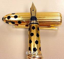 Rare Collectable Panthere de Cartier Fountain Gold-plated Pen F Nib