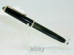 Rare NR MINT vintage black striated PELIKAN 400NN fountain pen 14ct OB nib