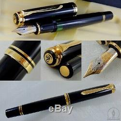 Rare Old Style Pelikan M800 Black GT Fountain Pen 14C! OM Nib W-Germany 1988