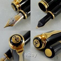 Rare Old Style Pelikan M800 Black GT Fountain Pen 14C! OM Nib W-Germany 1988