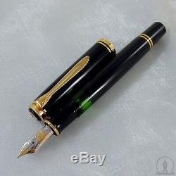 Rare Old Style Pelikan M800 Black GT Fountain Pen 14C! OM Nib W-Germany 1988