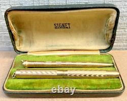 Rare Signet Jr Rexall Ring Pendant 14k Gold Fountain Pen & Mechanical Pencil Set