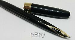 Rare Vintage Black Body Sheaffer Lifetime Fountain Pen 14k Nib, 14k Band Clip