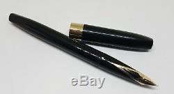 Rare Vintage Black Body Sheaffer Lifetime Fountain Pen 14k Nib, 14k Band Clip