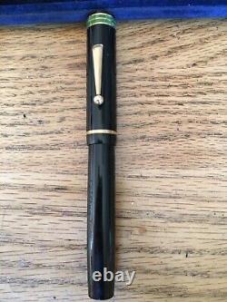 Rare Vintage Chilton Fountain Pen Black With Green Top On Cap 1926 Patent Date