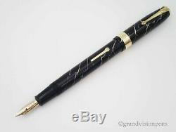 Rare Vintage Conway Stewart No. 27 Cracked Black Ice Lever Filled Fountain Pen