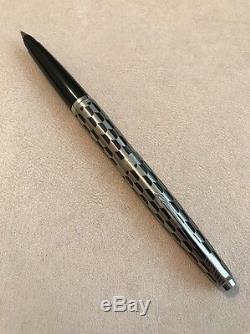 Rare Vintage Parker 45 Harlequin Black Shield Medium Nib Fountain Pen-superb